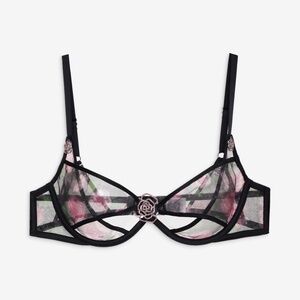 For Love & Lemons Ciara Underwire Bra Size 32DD32DD / Black